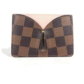 Porta-cartões de visita Louis Vuitton Damier Marrom