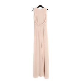 Autre Marque Couture Maxi Kleid FR38 Pink Nude Seidencrepe Vestal Maxi Dress UK10 US8