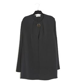 Balenciaga 2015 Top FR38 Blusa in Crepe di Seta Nera Piegata UK10 US8 Alexander Wang