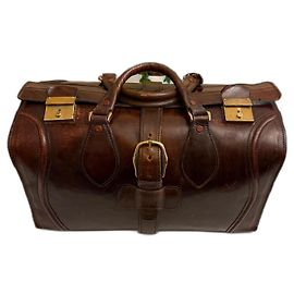 Bolso de viaje Céline de cuero marrón oscuro