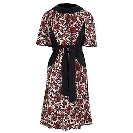 Rotes und schwarzes Blumenmuster Kleid von Louis Vuitton - 10er Jahre