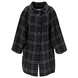 Cappotto in flanella a quadri Balenciaga in lana grigia