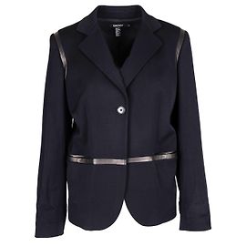 Chaqueta DKNY con detalles de cuero sintético - años 2000