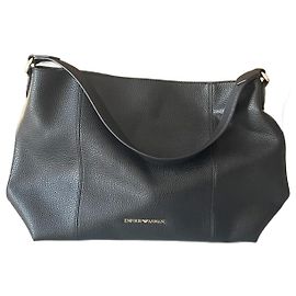 Emporio Armani Leather Shoulder Bag Black