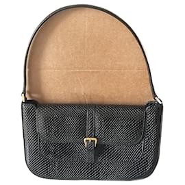 Borsa Miranda By Far Nera in Pelle Croco