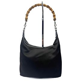 Gucci Diana Borsa a mano in nylon e bambù marrone scuro