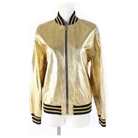 Gucci Lammleder Bomberjacke mit GUCCY-Logo