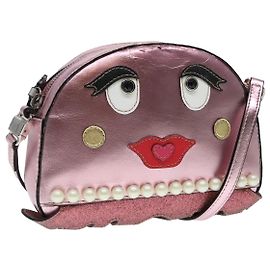 Bolsa de Ombro GUCCI de Couro Rosa Prata 550756 Auth 89608