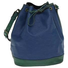 LOUIS VUITTON Bolsa de Ombro Epi Noe Bicolor Verde Azul M44044 LV Auth 91699