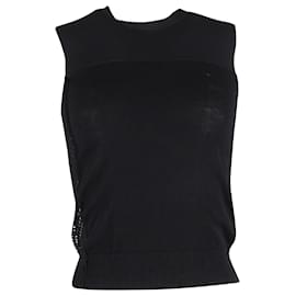 Top de malla Lanvin en algodón negro