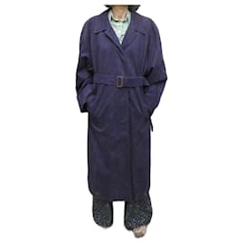 Abrigo impermeable Burberry de gabardina de algodón morado