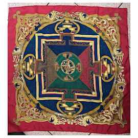 Hermès Seidentuch Solar Animals 90x90 Rot