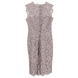 Red Valentino Vestido de encaje Valentino a la altura de la rodilla en algodón gris