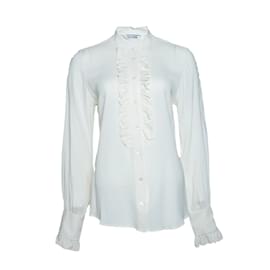 Autre Marque Caliban, blusa ecru con volantes