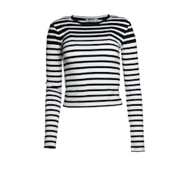 T By Alexander Wang T von Alexander Wang, gestreiftes Rundhalsoberteil