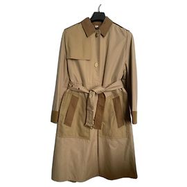 Gabardina Coach Marrón Beige Algodón