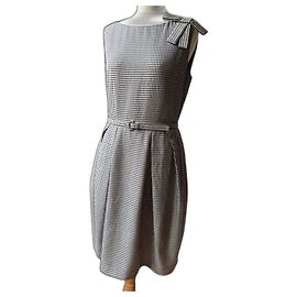 Vestido Christian Dior de seda y lana pata de gallo