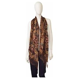 Bufanda Ralph Lauren con Estampado Floral Marrón Beige