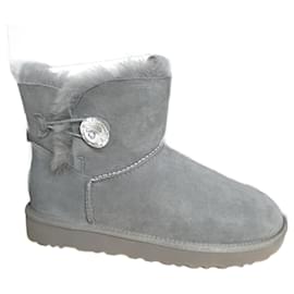 Botines Ugg Bailey Button Bling Gris Piel de Ciervo