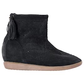 Botines de cuña con borlas Basley de Isabel Marant en ante negro