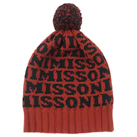 Gorro de punto de lana con logo Missoni marrón y negro - Autre Marque