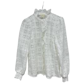 SéZane Camisa Chloe Blanca de Guipur