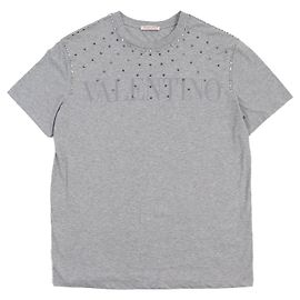 Camiseta Logo Valentino Rockstud Gris L