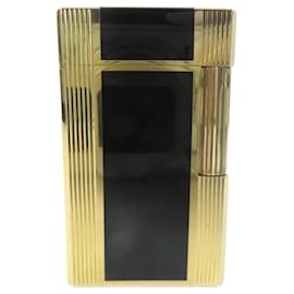 Dupont Line 1 Lacquer Roller Gas Lighter Black Gold - Autre Marque
