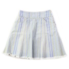 Falda de mezclilla a rayas Chanel azul claro 34