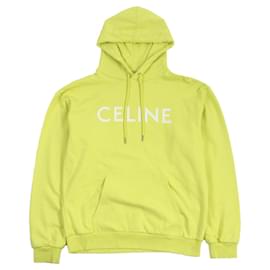 Celine Logo Druck Baumwoll Hoodie Sweatshirt M - Céline