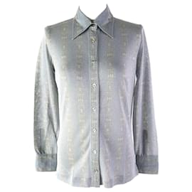 Céline Camicia sintetica con motivo a catena Celine