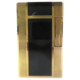 Dupont Line 1 Lacquer Roller Gas Lighter Black Gold - Autre Marque