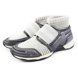 Zapatillas de punto Chanel COCO Mark grises 37,5