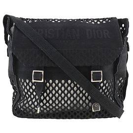 Borsa a spalla in rete nera Christian Dior