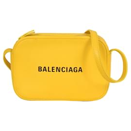 Borsa a tracolla in pelle gialla Balenciaga XS