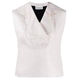 Ivory- und schwarze Wollbluse Gianfranco Ferré