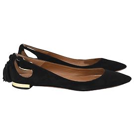 Bailarinas recortadas Aquazzura Forever Marilyn en ante negro