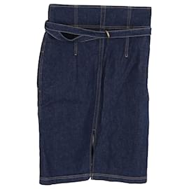 Autre Marque Falda midi con cinturón en denim azul de Philosophy por Lorenzo Serafini
