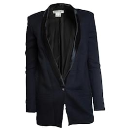 Helmut Lang, Blazer in Blau mit Ponyskin-Revers