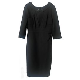 Karen Millen Mantelkleid aus schwarzem Krepp
