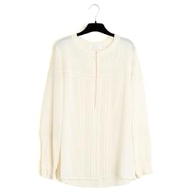 Chloé Top FR40 Blusa Preciosa de Seda de Leche UK12 US10 Chloe