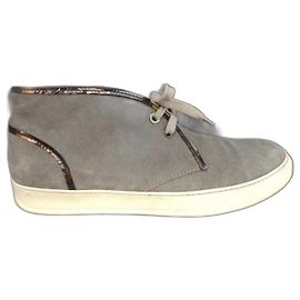 Sneakers Lanvin uomo grigie in camoscio