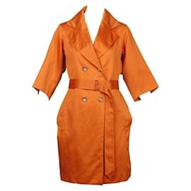 Abrigo trench en óxido/naranja Yves Saint Laurent