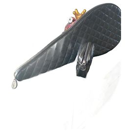 Autre Marque Chanel Borsa Porta Racchetta Tennis Pelle Nera Trapuntata