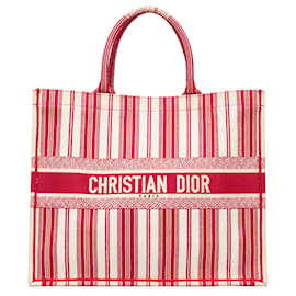 Dior Rot Große Gestreifte Tasche