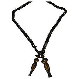 Jean Paul Gaultier Collar de encanto abstracto hombre y mujer en latón antiguo Gaultier vintage auténtico