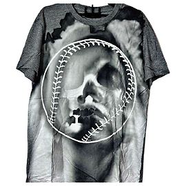 Authentic Givenchy 13 AW Riccardo Tisci Baseball Skull Print Tee
