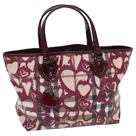 Borsa tote Burberry Nova Check in PVC beige argento autentica 91267