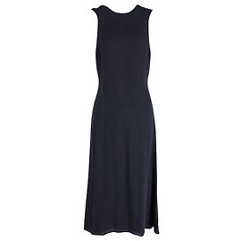 Vestido midi Khaite Etta com alças cruzadas nas costas em algodão azul marinho