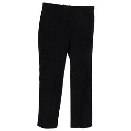 Pantalones rectos de cintura media Joseph en algodón negro